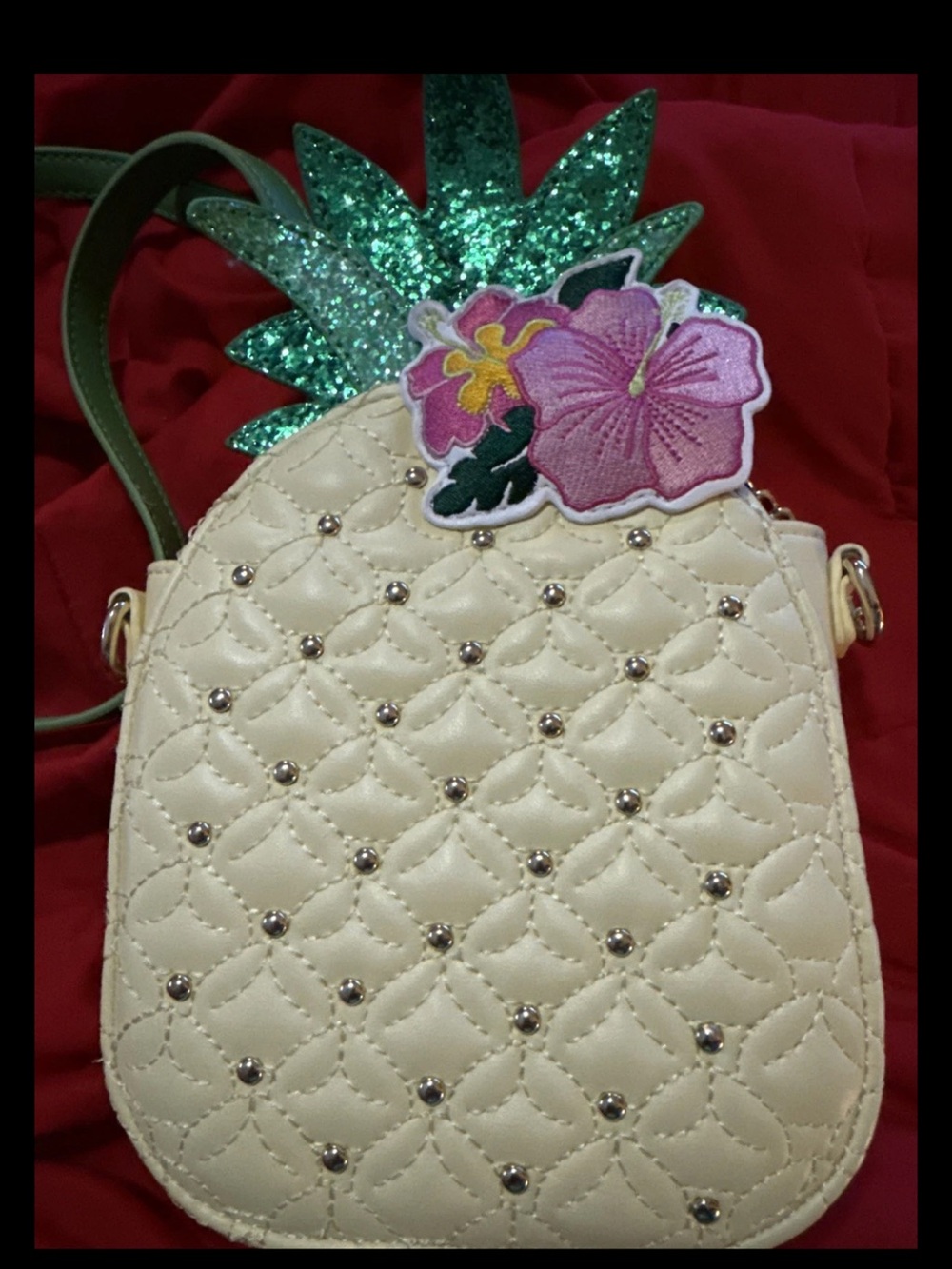 Betsey Johnson Kitsch XO PRICKL Pineapple Crossbody Bag vacation resortwear